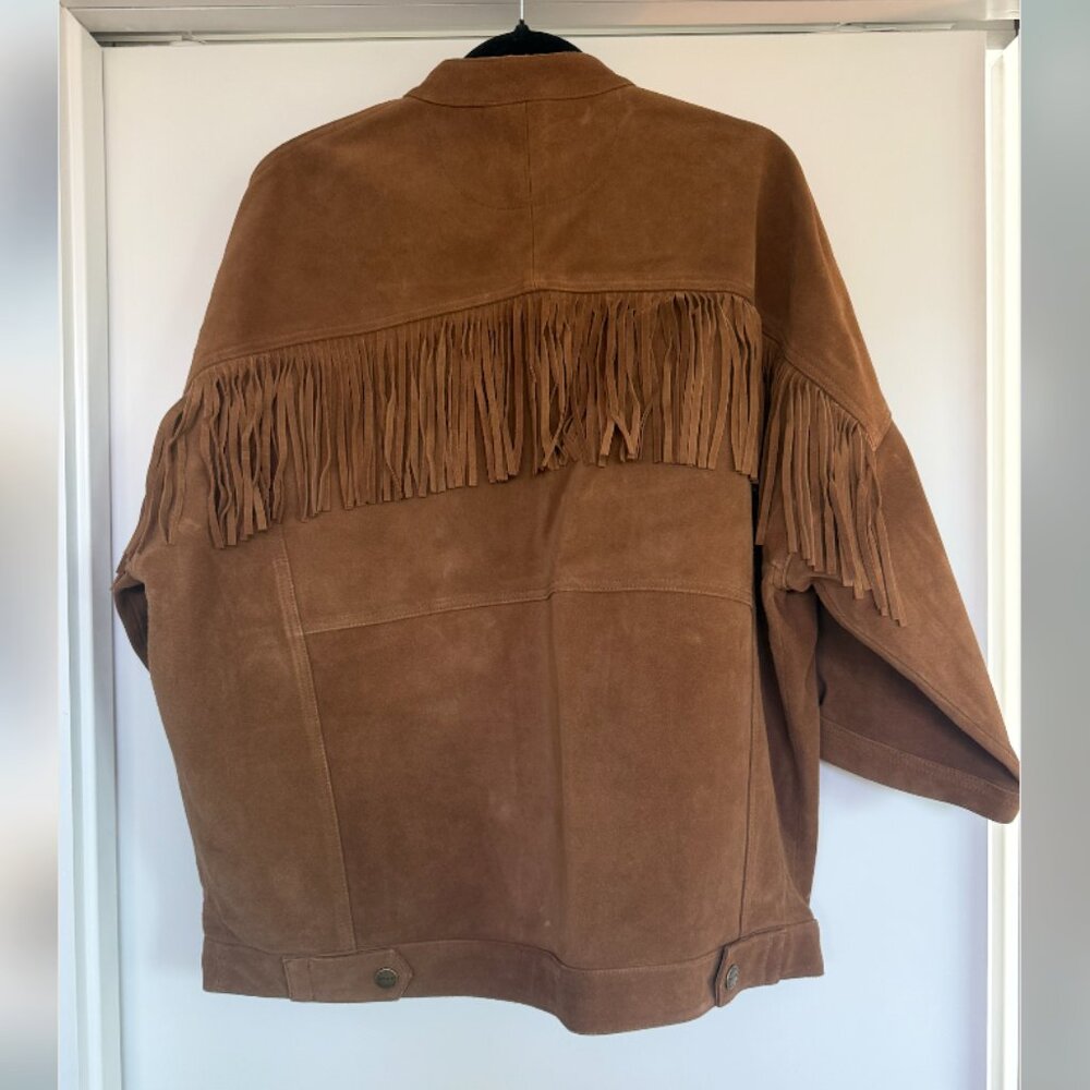 Current/Elliott Oversized Suede Fringe Jacket Size 3 Large